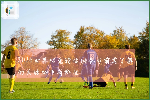 2026世界杯竞猜活动参与前需了解的关键细节有哪些